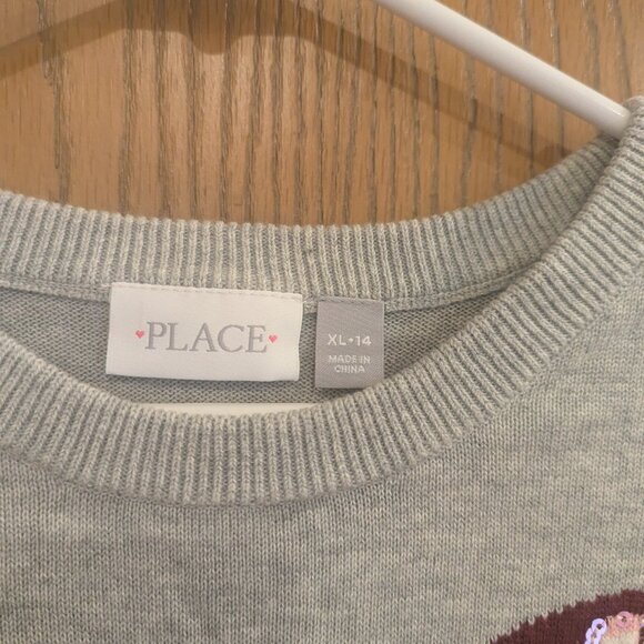 The Children's Place Butterfly Bedazzled Gray Sweater-Girls Size XL-14 - Picture 3 of 4